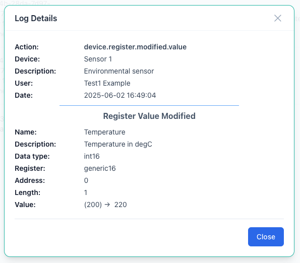 Device logs